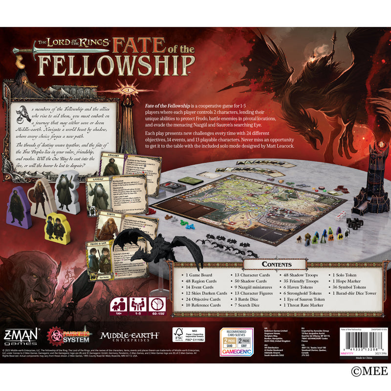 LOTR Fate of the Fellowship board game