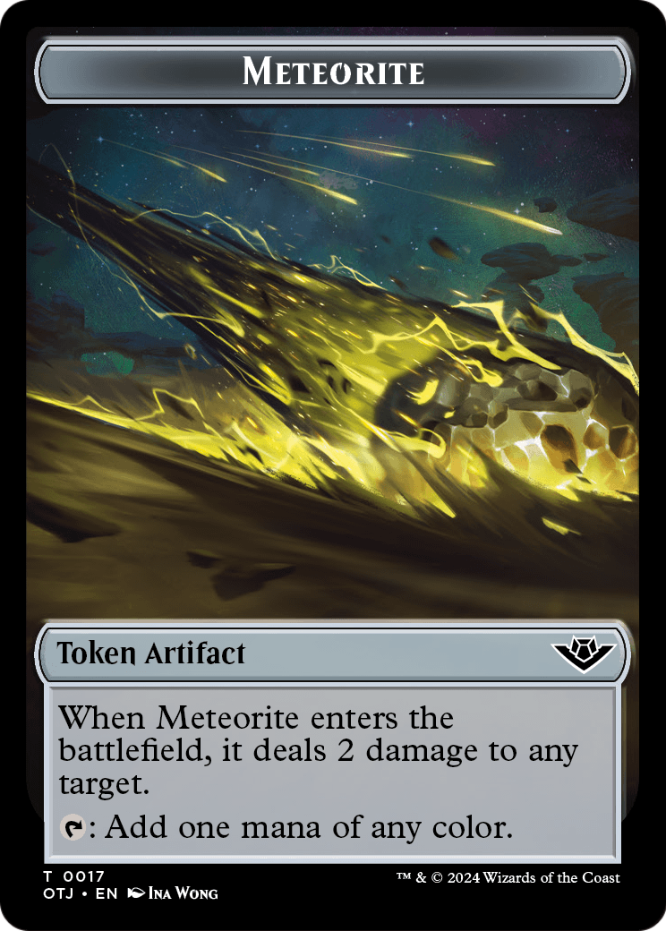 Meteorite (TOTJ-017) [Outlaws of Thunder Junction Tokens] Foil