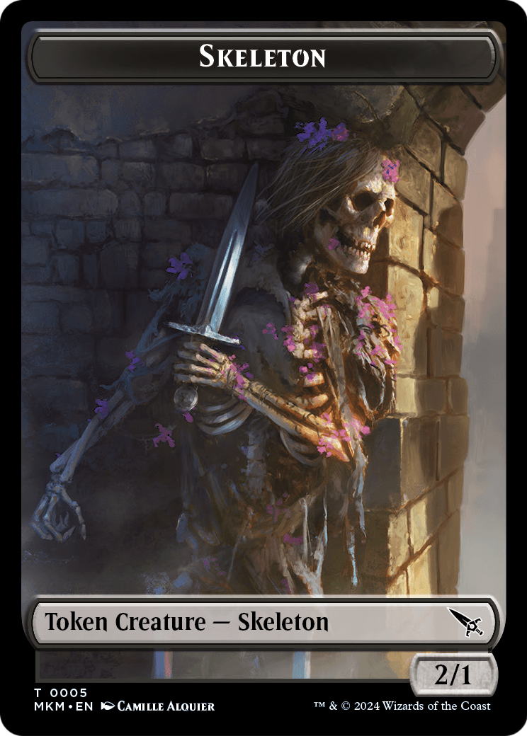 Skeleton (TMKM-005) [Murders at Karlov Manor Tokens]