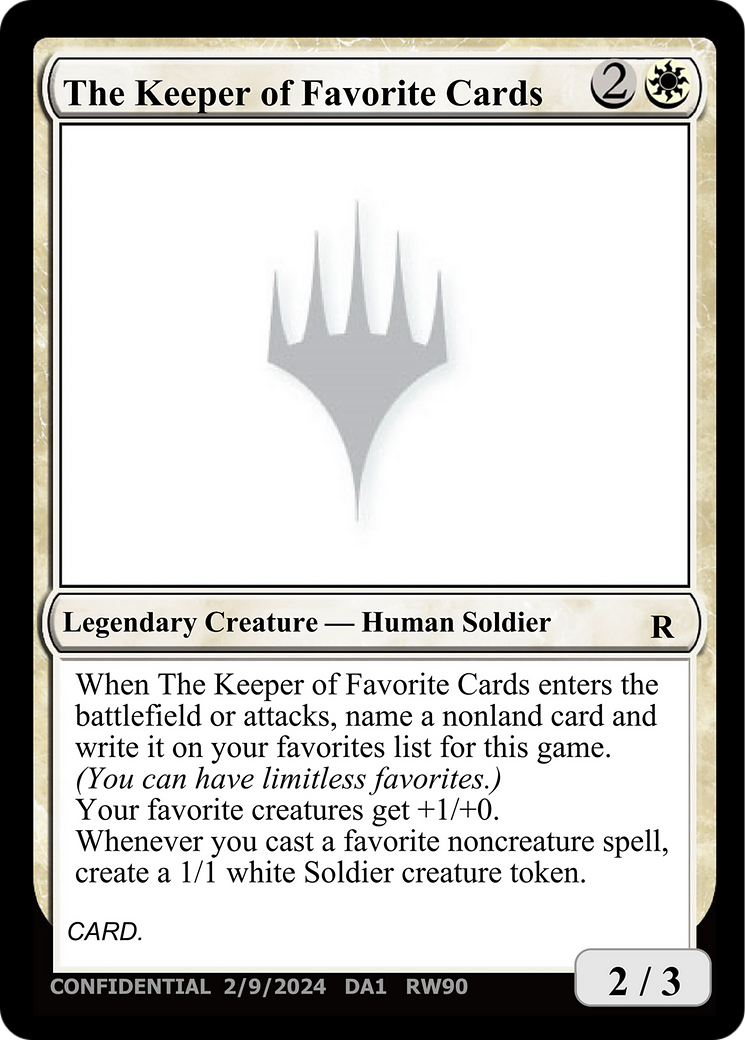 The Keeper of Favorite Cards (UNK-RW90A) [Unknown Event]