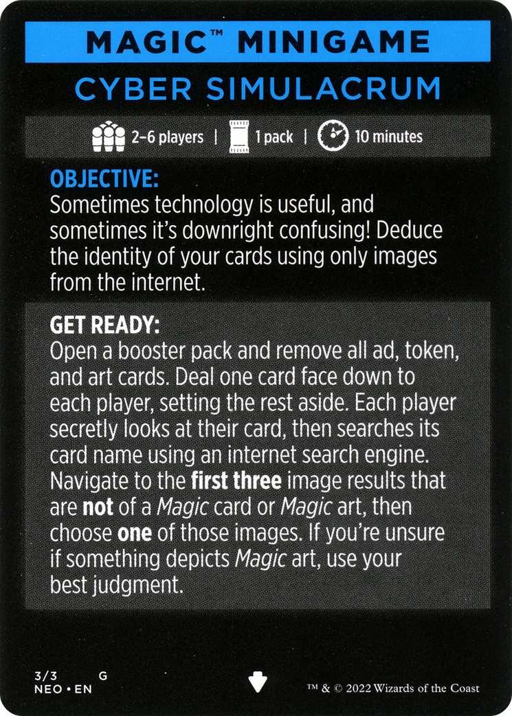 Cyber Simulacrum // Cyber Simulacrum (cont'd) (MNEO-003) [Kamigawa: Neon Dynasty Minigames] Foil