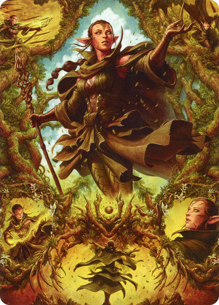 Nissa of Shadowed Boughs // Nissa of Shadowed Boughs (AZNR-006) (Borderless) [Zendikar Rising Art Series] Foil