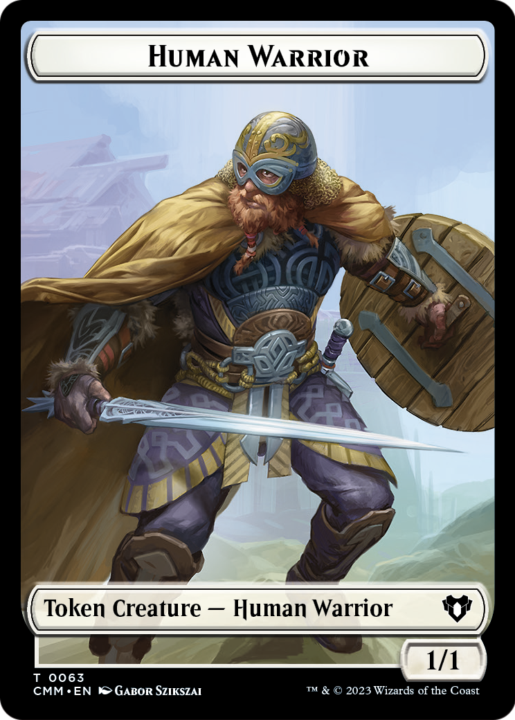 Human Warrior (TCMM-063) [Commander Masters Tokens] Foil