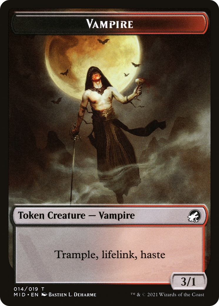Vampire (TMID-014) [Innistrad: Midnight Hunt Tokens] Foil