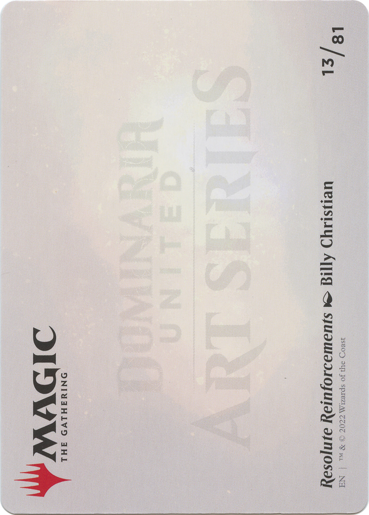 Resolute Reinforcements // Resolute Reinforcements (ADMU-013) (Borderless) [Dominaria United Art Series] Foil