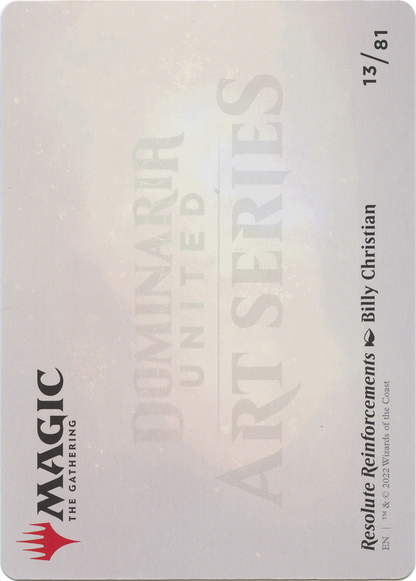 Resolute Reinforcements // Resolute Reinforcements (ADMU-013) (Borderless) [Dominaria United Art Series] Foil