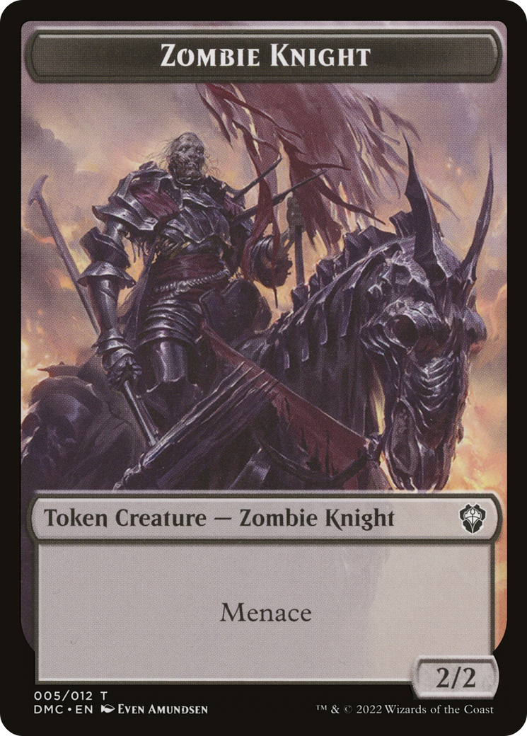 Zombie Knight (TDMC-005) [Dominaria United Commander Tokens] Foil