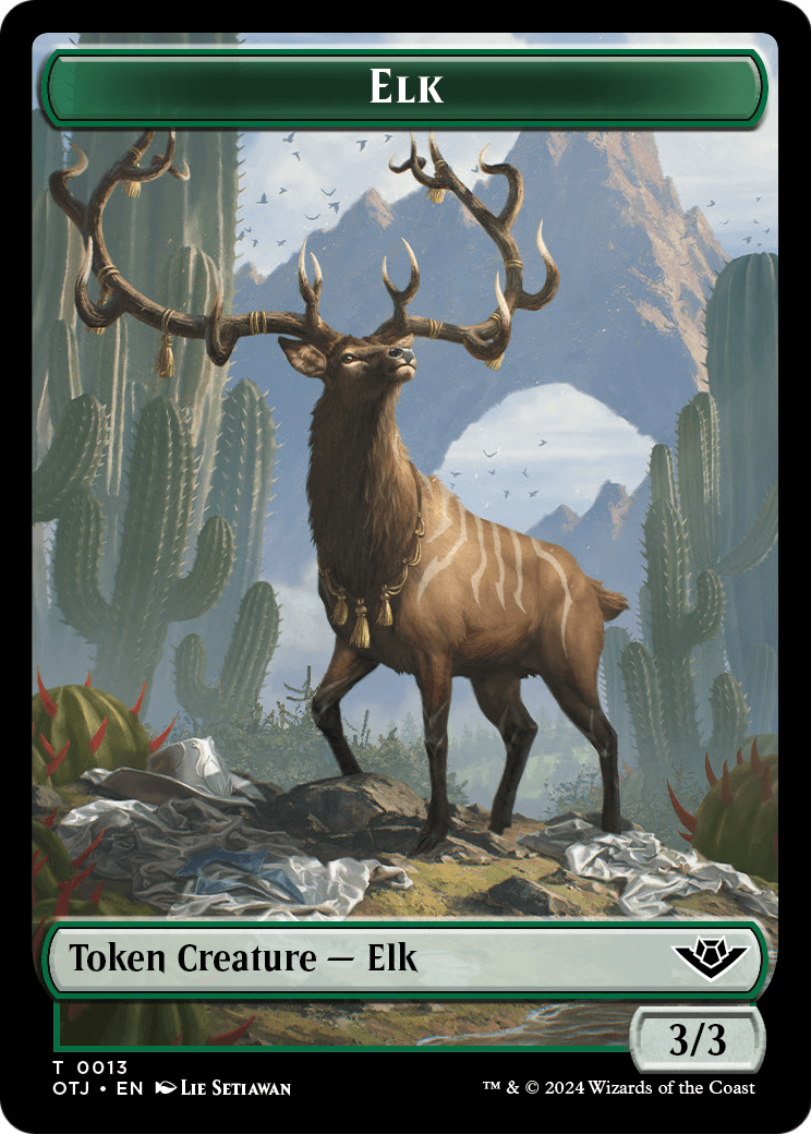 Elk (TOTJ-013) [Outlaws of Thunder Junction Tokens] Foil