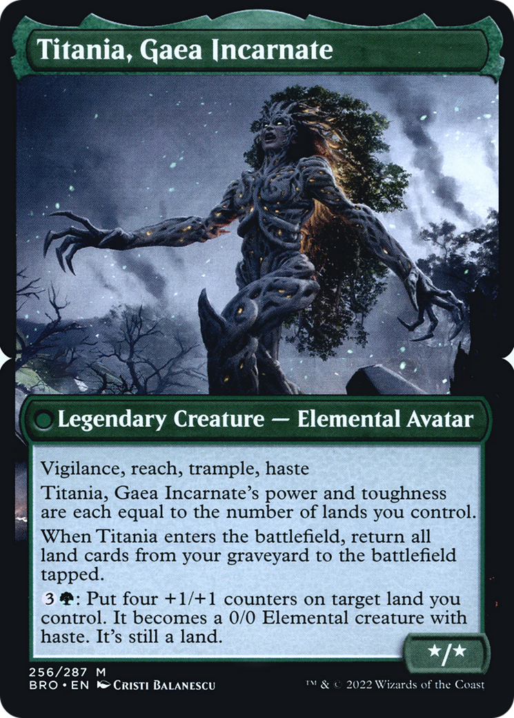 Titania, Gaea Incarnate (PBRO-256BS) [The Brothers' War Promos] Foil