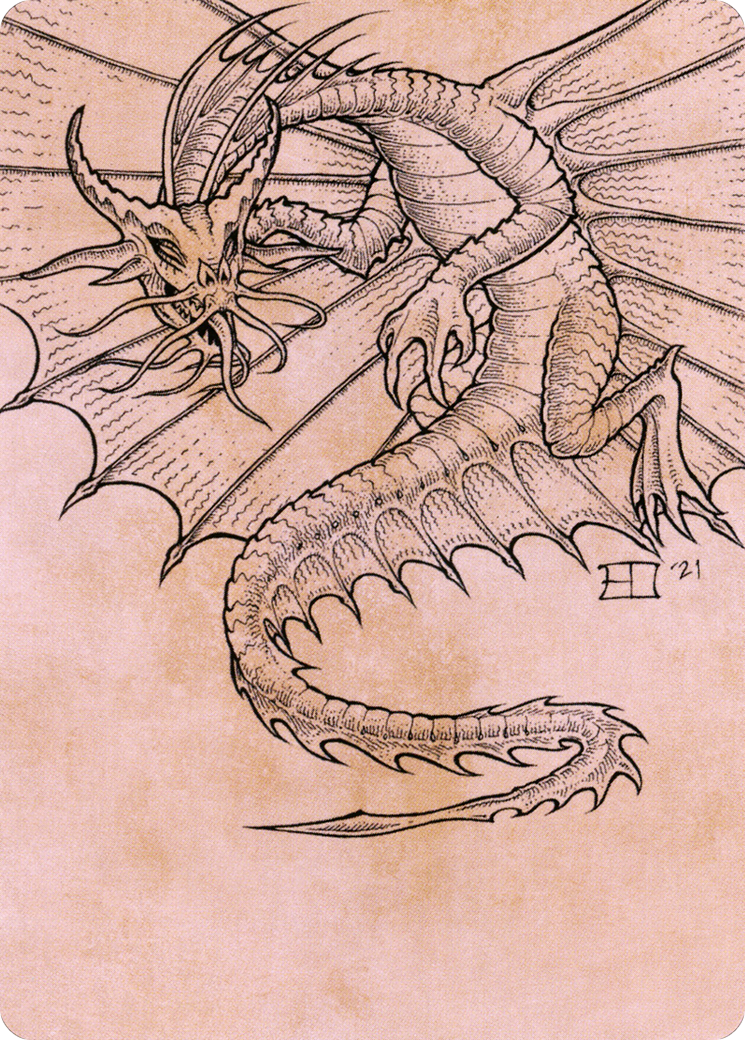Ancient Gold Dragon // Ancient Gold Dragon (ACLB-044) (Borderless) [Battle for Baldur's Gate Art Series]