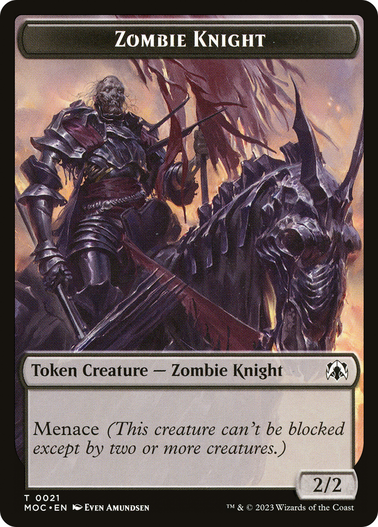 Zombie Knight (TMOC-021) [March of the Machine Commander Tokens]