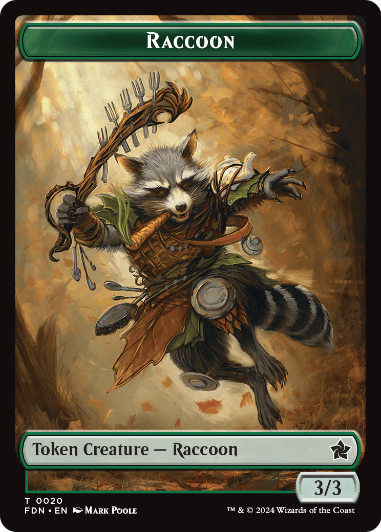 Raccoon (TFDN-020) [Foundations Tokens] Foil