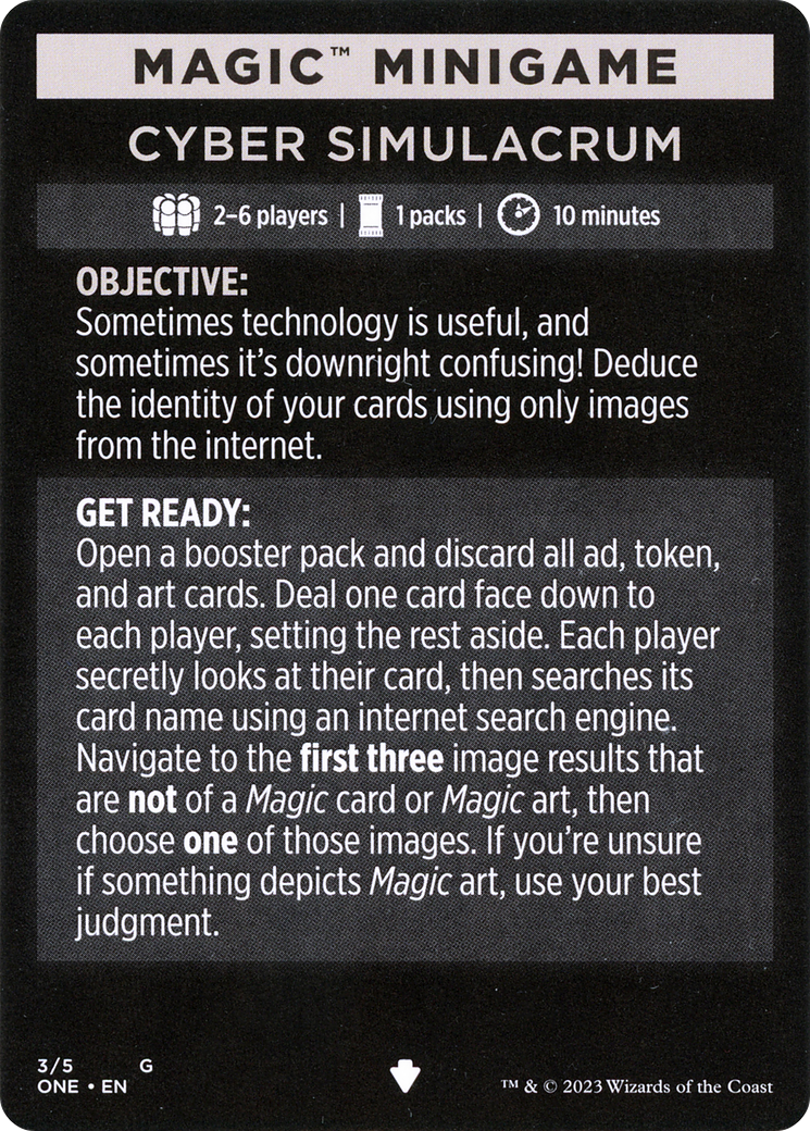 Cyber Simulacrum // Cyber Simulacrum (cont'd) (MONE-003) [Phyrexia: All Will Be One Minigames] Foil