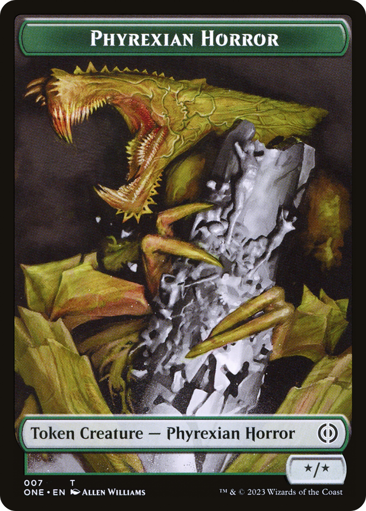 Phyrexian Horror (TONE-007) [Phyrexia: All Will Be One Tokens] Foil