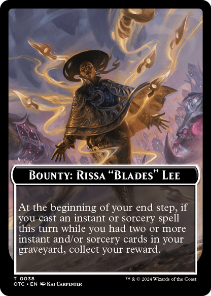 Bounty: Rissa "Blades" Lee // Wanted! (TOTC-038) [Outlaws of Thunder Junction Commander Tokens]