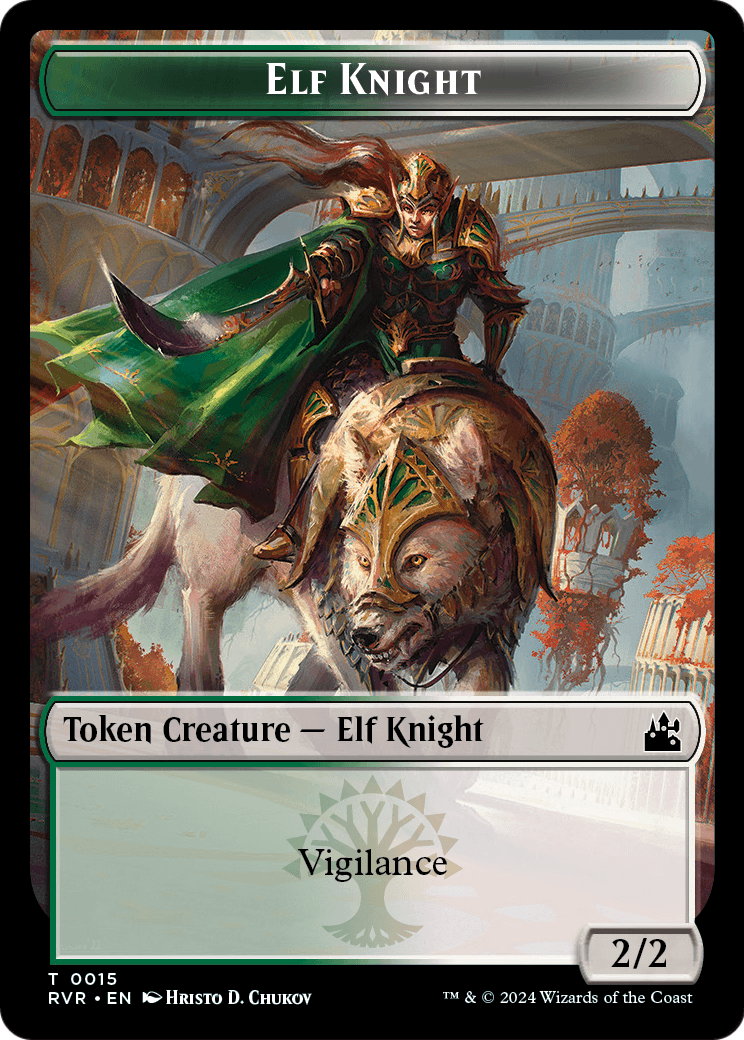 Elf Knight (TRVR-015) [Ravnica Remastered Tokens] Foil