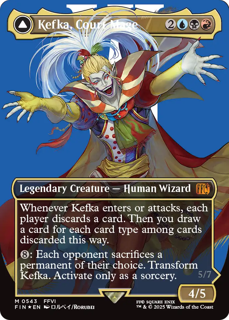 Kefka, Court Mage // Kefka, Ruler of Ruin (Borderless) (Surge Foil) [FINAL FANTASY]