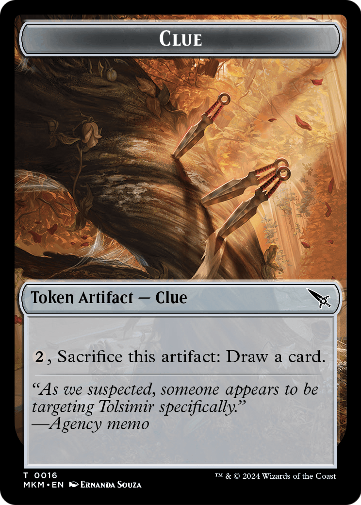 Clue (TMKM-016) [Murders at Karlov Manor Tokens] Foil