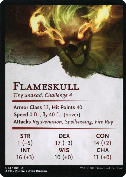 Flameskull // Flameskull (AAFR-014) (Borderless) [Adventures in the Forgotten Realms Art Series]