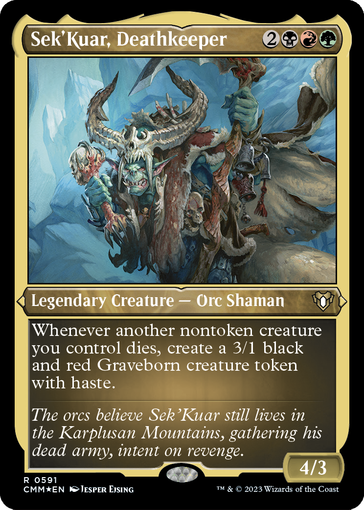 Sek'Kuar, Deathkeeper (Foil Etched) (CMM-591) [Commander Masters] Foil