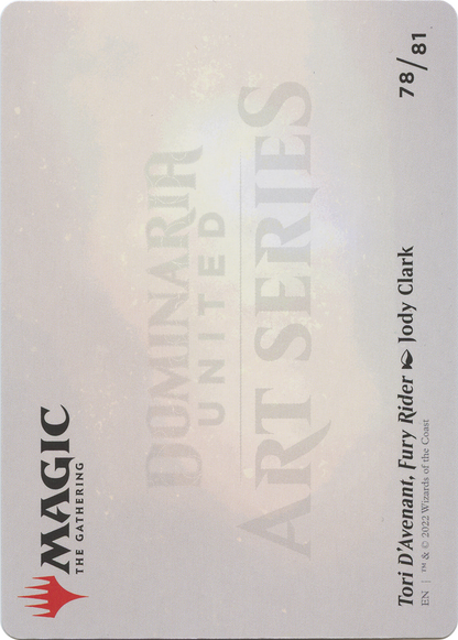 Tori D'Avenant, Fury Rider // Tori D'Avenant, Fury Rider (ADMU-078) (Borderless) [Dominaria United Art Series] Foil