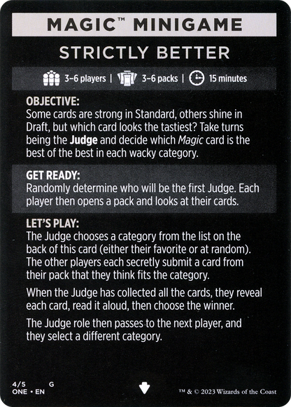 Strictly Better // Strictly Better (cont'd) (MONE-004) [Phyrexia: All Will Be One Minigames]
