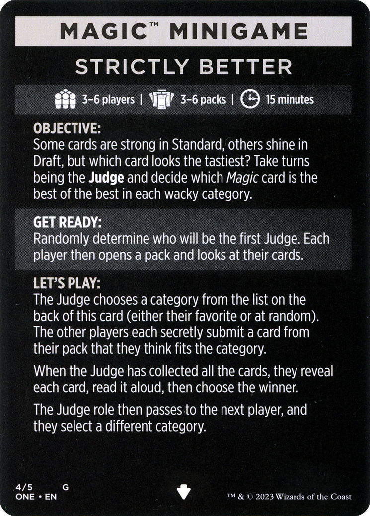 Strictly Better // Strictly Better (cont'd) (MONE-004) [Phyrexia: All Will Be One Minigames] Foil