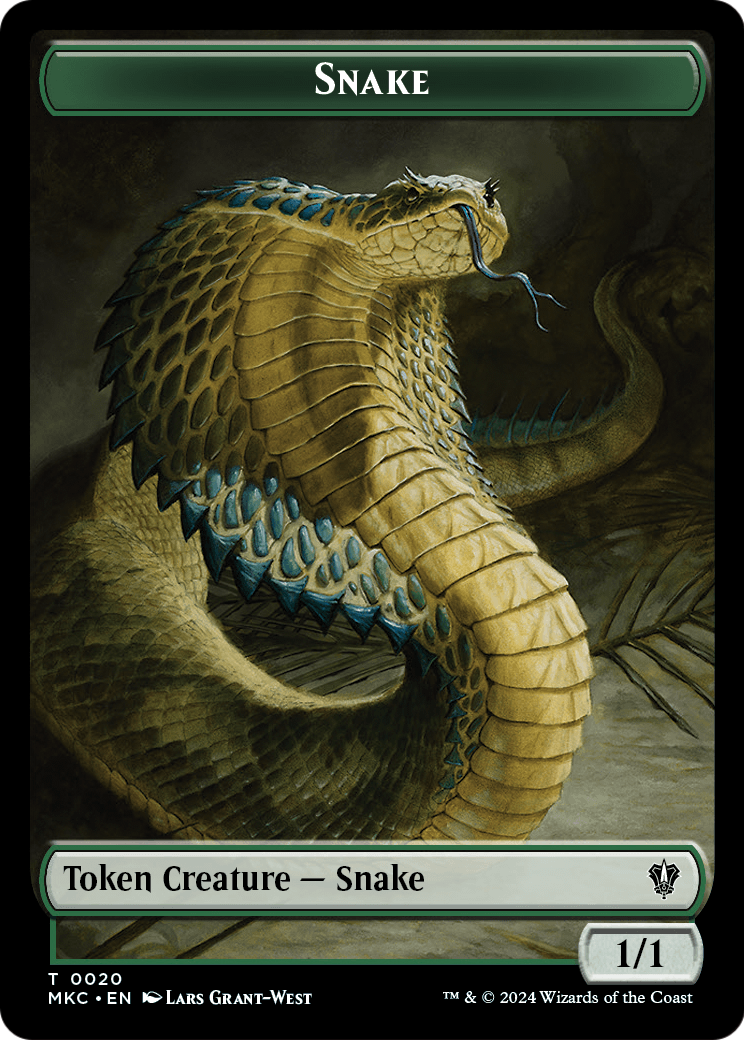 Snake (TMKC-020) [Murders at Karlov Manor Commander Tokens] Foil