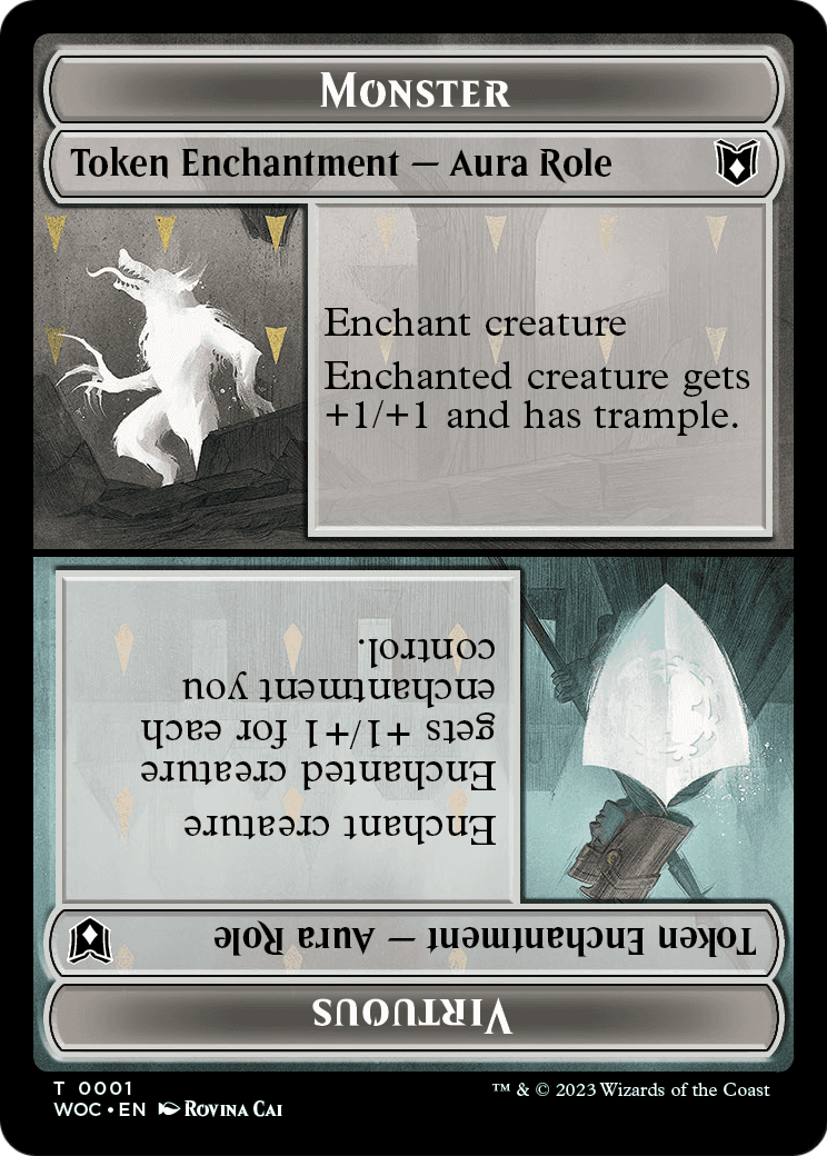 Monster // Virtuous (TWOC-001) [Wilds of Eldraine Commander Tokens] Foil