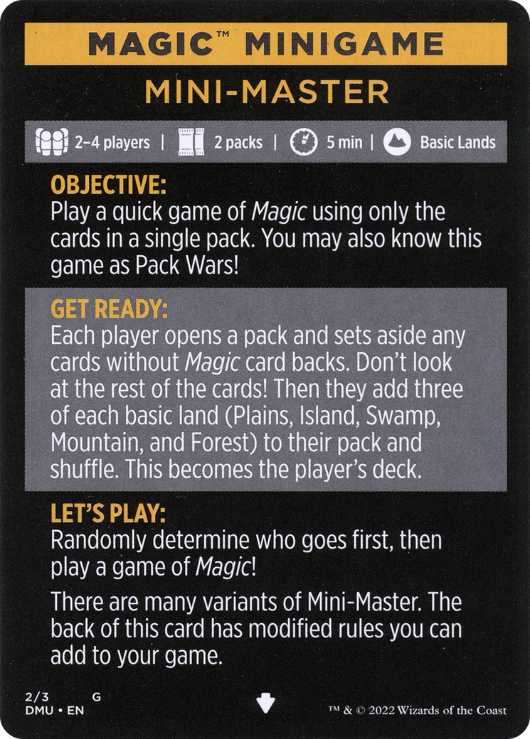Mini-Master // Mini-Master (cont'd) (MDMU-002) [Dominaria United Minigames] Foil