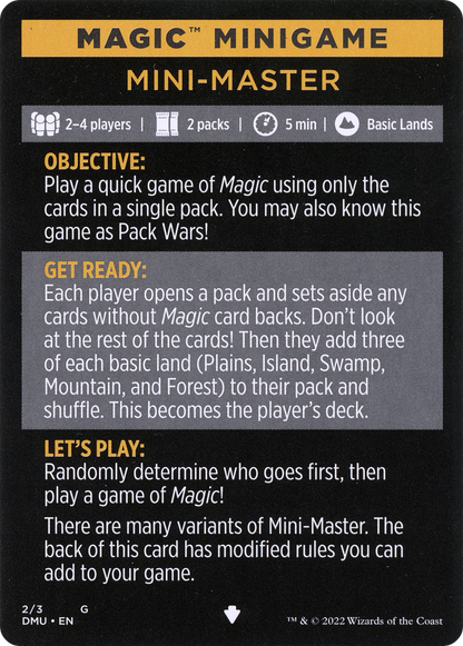 Mini-Master // Mini-Master (cont'd) (MDMU-002) [Dominaria United Minigames]