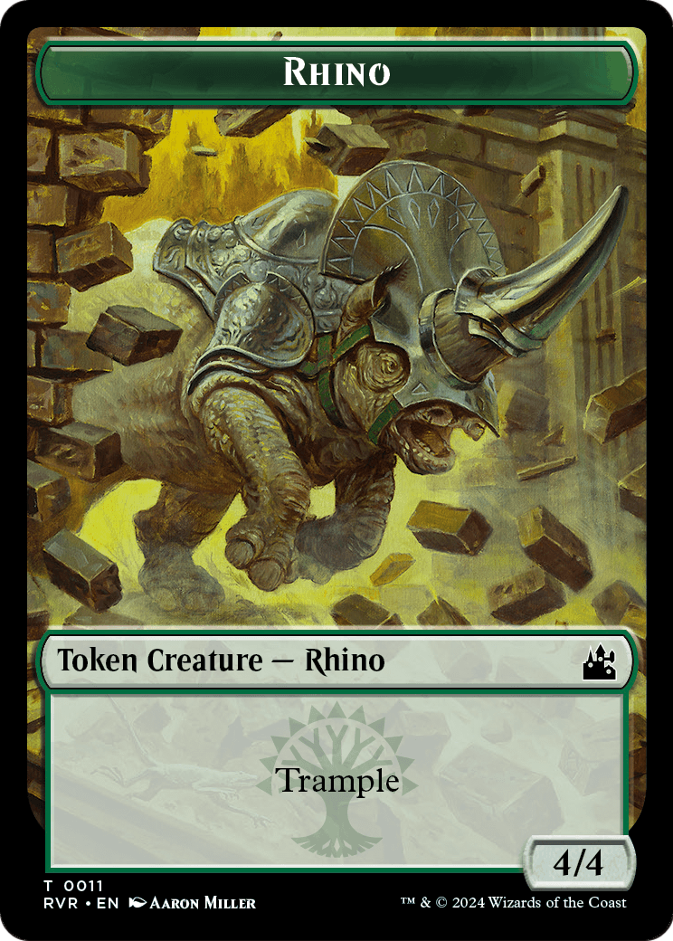 Rhino (TRVR-011) [Ravnica Remastered Tokens]
