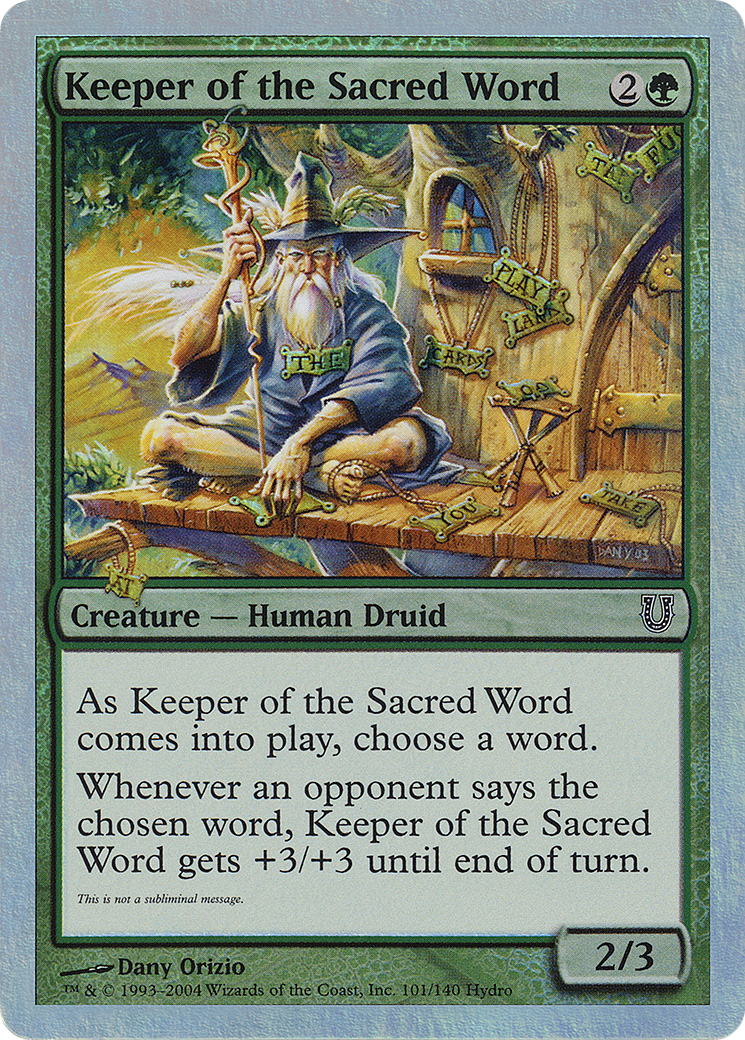 Keeper of the Sacred Word (UNH-101★) [Unhinged] Foil