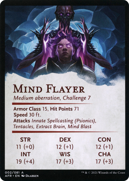 Mind Flayer // Mind Flayer (AAFR-002) (Borderless) [Adventures in the Forgotten Realms Art Series] Foil