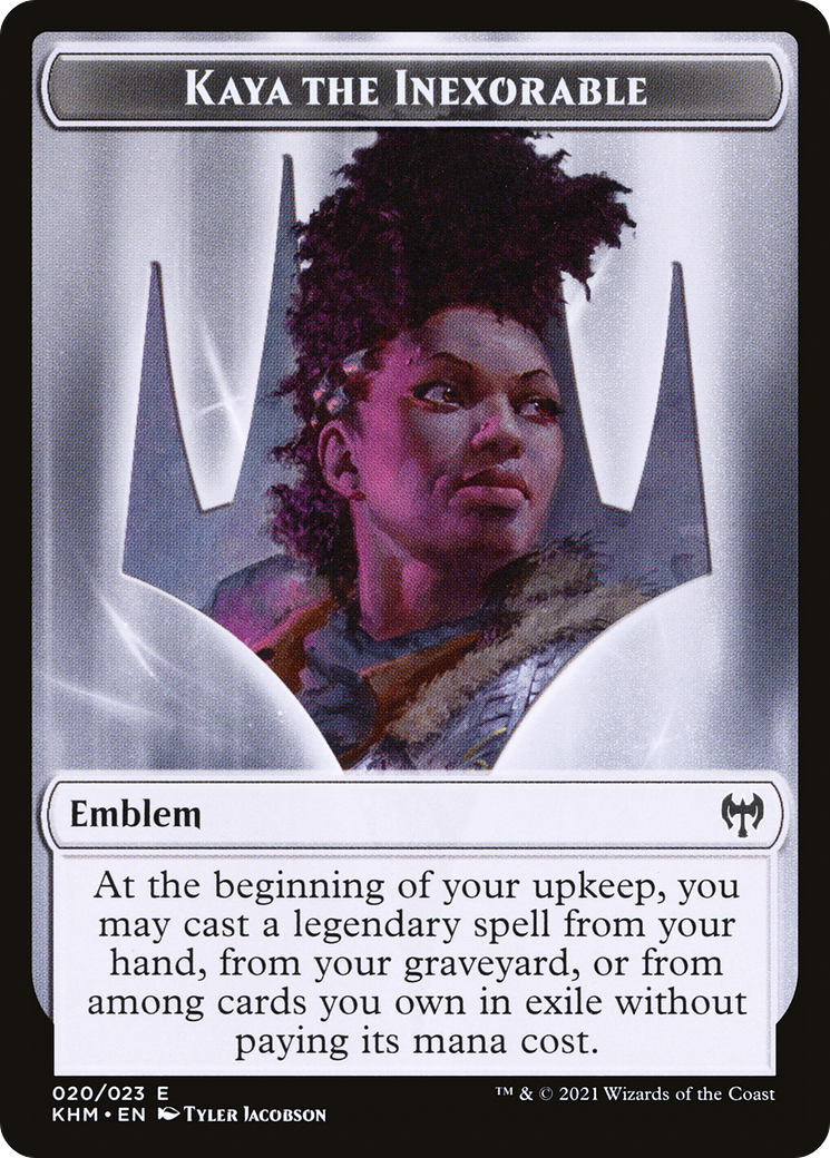 Kaya the Inexorable Emblem (TKHM-020) [Kaldheim Tokens]
