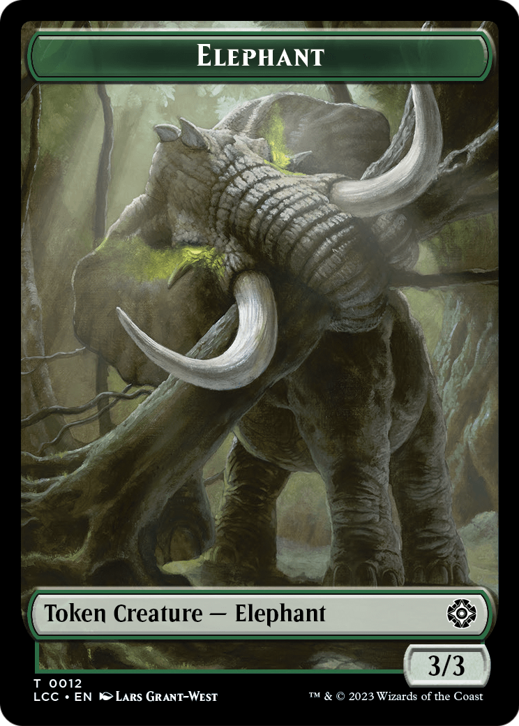 Elephant (TLCC-012) [The Lost Caverns of Ixalan Commander Tokens] Foil