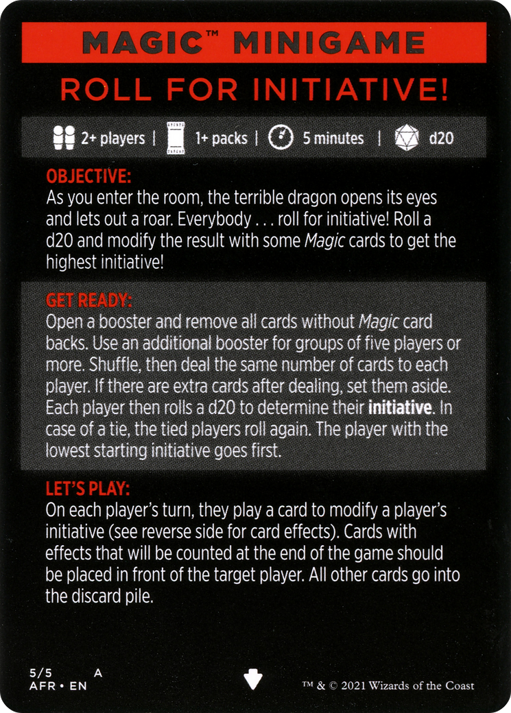 Roll for Initiative // Roll for Initiative (cont'd) (MAFR-005) [Adventures in the Forgotten Realms Minigames] Foil