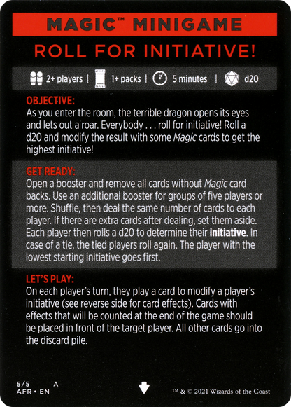 Roll for Initiative // Roll for Initiative (cont'd) (MAFR-005) [Adventures in the Forgotten Realms Minigames]