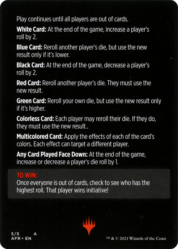 Roll for Initiative // Roll for Initiative (cont'd) (MAFR-005) [Adventures in the Forgotten Realms Minigames] Foil