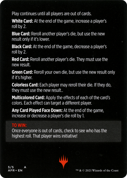 Roll for Initiative // Roll for Initiative (cont'd) (MAFR-005) [Adventures in the Forgotten Realms Minigames] Foil