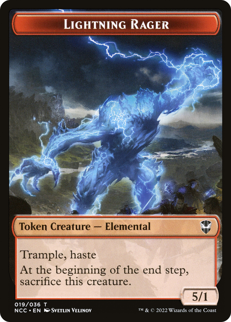 Lightning Rager (TNCC-019) [New Capenna Commander Tokens] Foil
