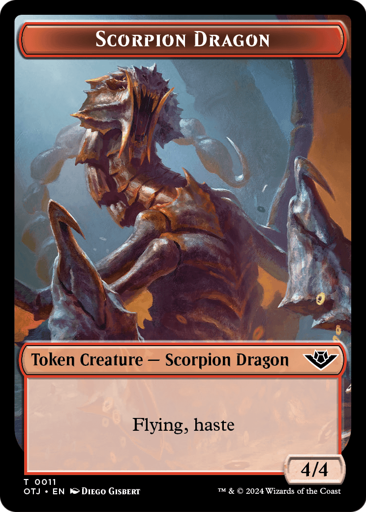 Scorpion Dragon (TOTJ-011) [Outlaws of Thunder Junction Tokens]