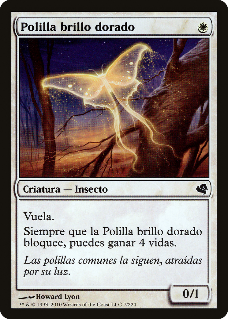 Goldenglow Moth (Spanish) - "Polilla brillo dorado" (PS11-007) [Salvat 2011]