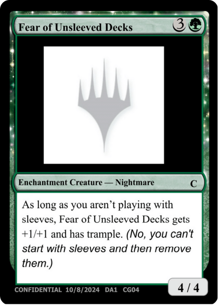 Fear of Unsleeved Decks (UNK-CG04) [Unknown Event]