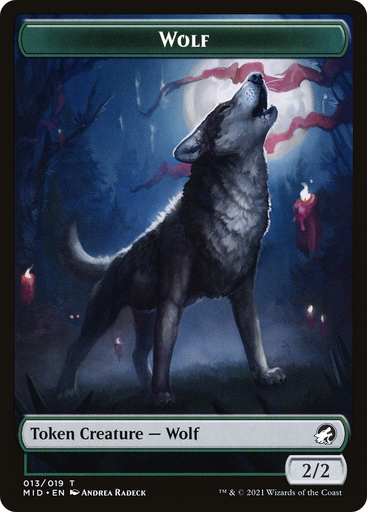 Wolf (TMID-013) [Innistrad: Midnight Hunt Tokens]