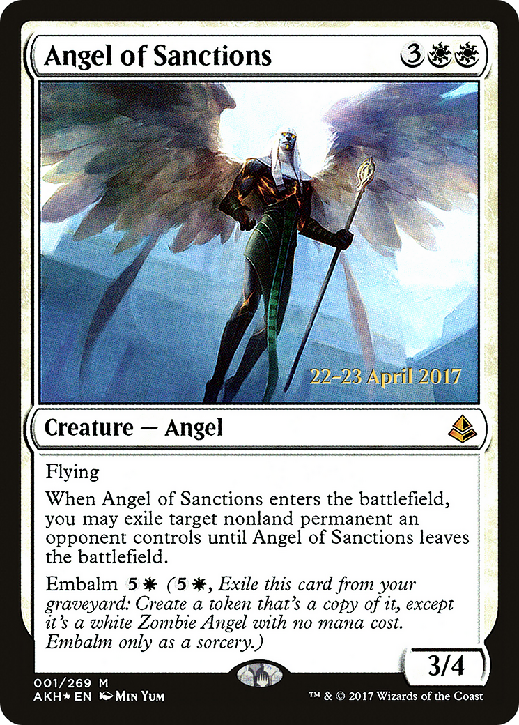Angel of Sanctions (PRE-001) [Amonkhet Promos] Foil