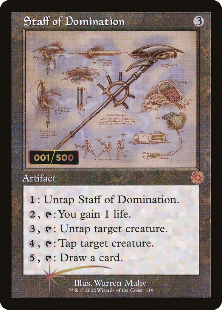 Staff of Domination (Schematic) (Serial Numbered) (BRR-119Z) [The Brothers' War Retro Artifacts] Foil