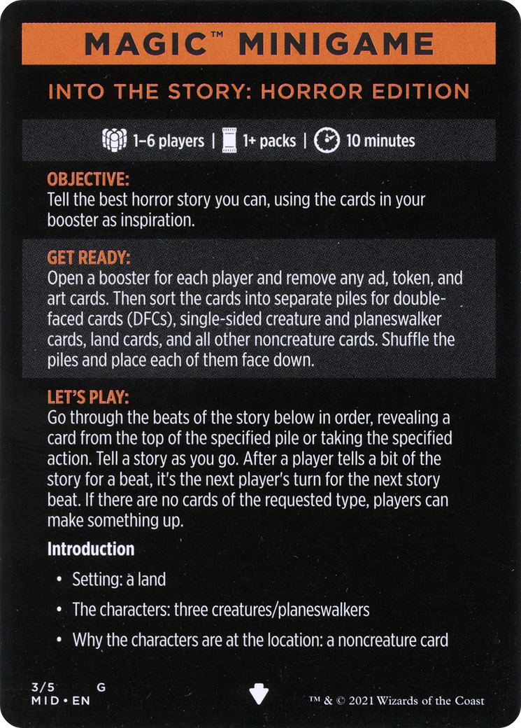 Into the Story: Horror Edition // Into the Story (cont'd) (MMID-003) [Innistrad: Midnight Hunt Minigames]