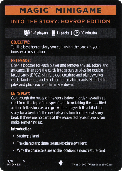 Into the Story: Horror Edition // Into the Story (cont'd) (MMID-003) [Innistrad: Midnight Hunt Minigames]
