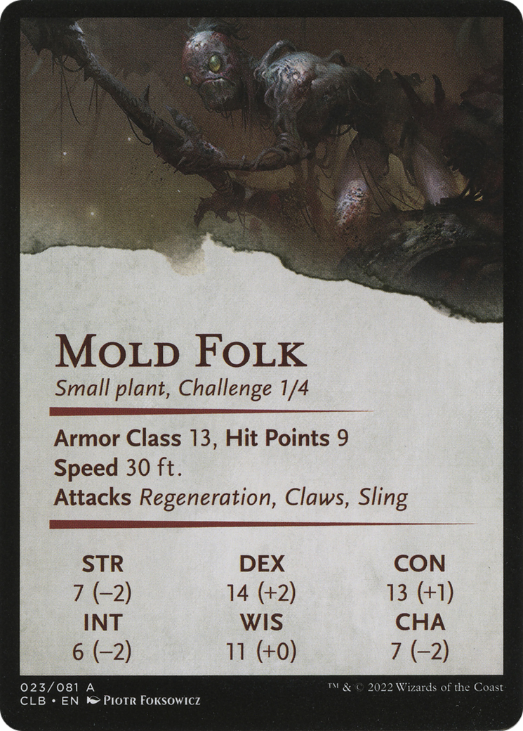 Mold Folk // Mold Folk (ACLB-023) (Borderless) [Battle for Baldur's Gate Art Series] Foil